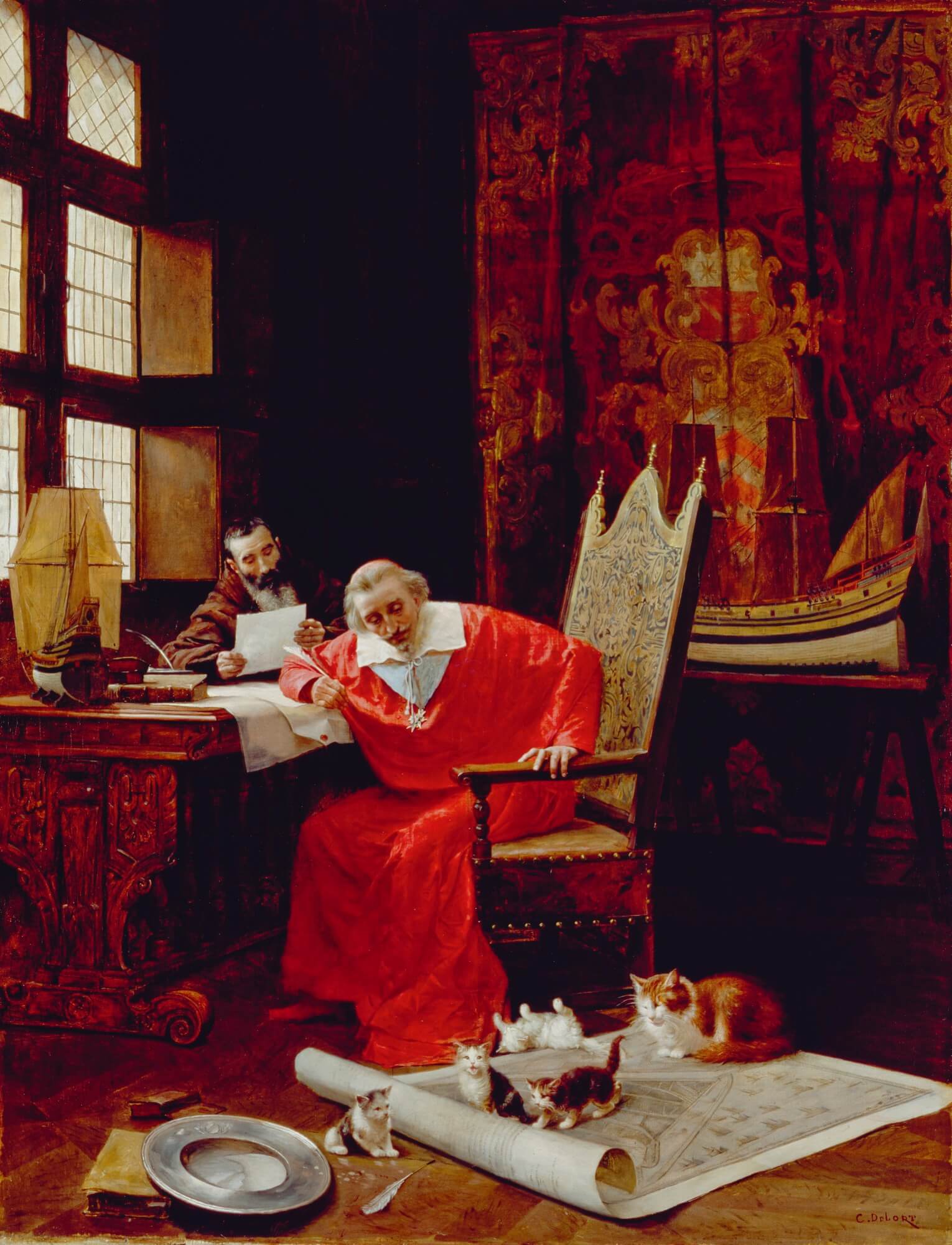 The Cardinal's leisure - Charles Édouard Delort