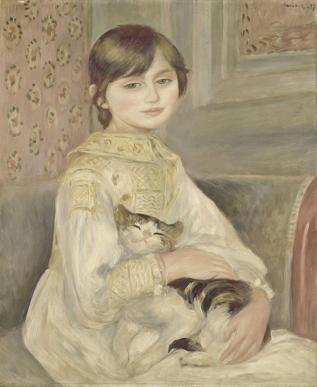Julie Manet with Cat - Auguste Renoir