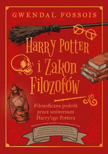 czerwona okładka z obrazkami związanymi z serią Harry Potter