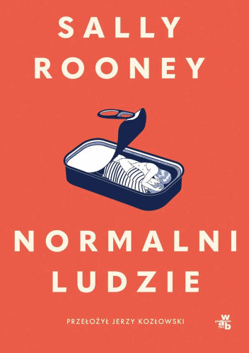 Pomarańczowe tło, na środku puszka (jak na śledzie), w środku dwójka ludzi. Na dole tytuł - Normalni ludzie